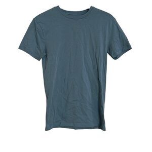 Zara Slim Fit Crewneck Short Sleeve Pullover Plain T Shirt Blue Size Small